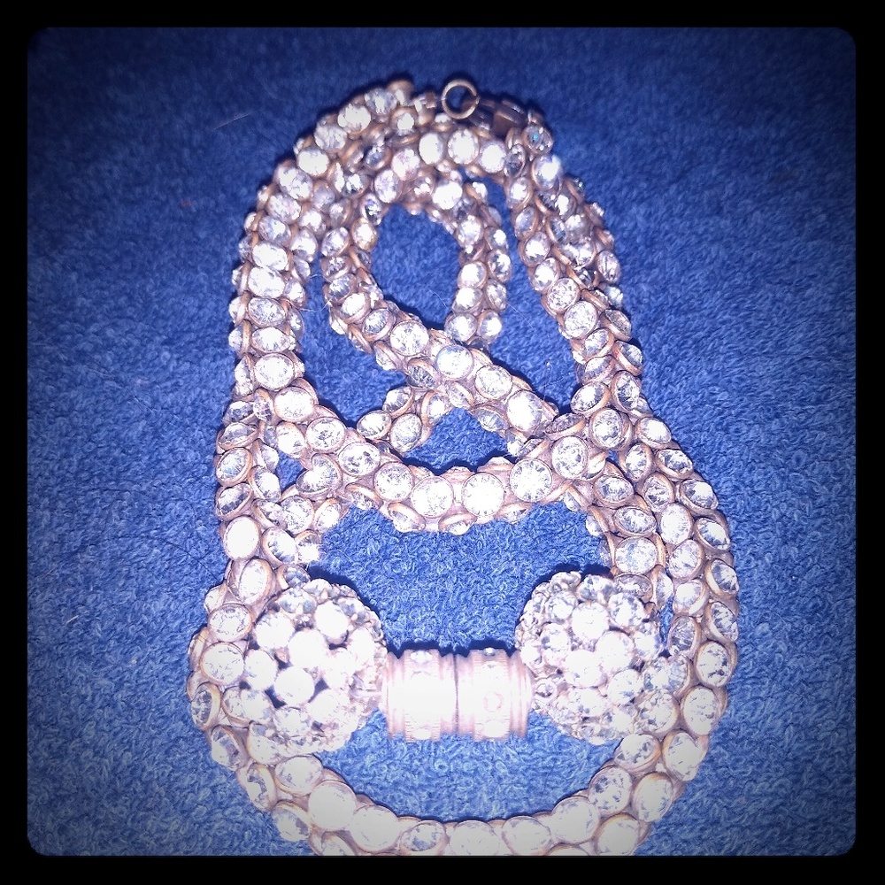 Vintage Silver cubic zirconia Necklace & bracelet